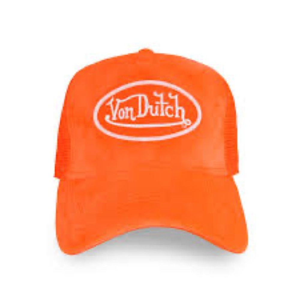 NWT! Orange Velvet Von Dutch Trucker